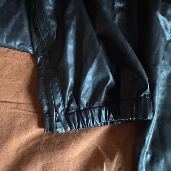 Tibi Navy Leather-Style Pants - Picture 2 of 4